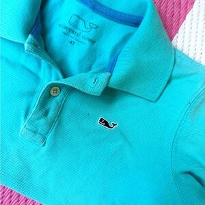 Vineyard Vines Kids Aqua Polo Shirt